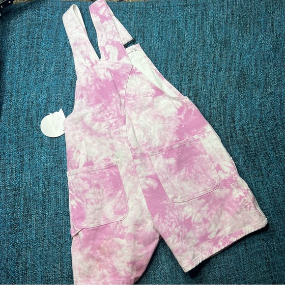 Odd Future Tie Dye Overalls Shortalls in Pink White - Picture 5 of 8